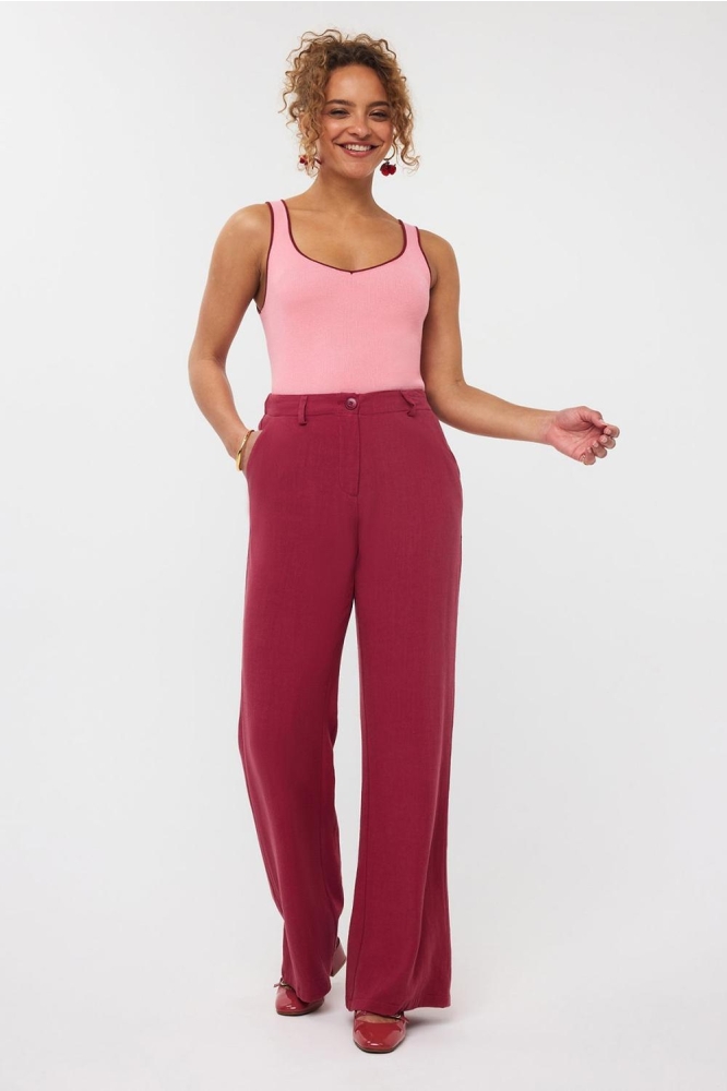 KNITTED TOP LENNY HSK2510 10305 SOFT PINK/STONE RED